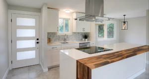 Quartz and Butcher Block Kitchen