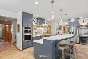 Modern kitchen with island seating